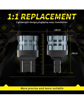 Huayue Xingju 2PCS 12V car LED turn signal light 6 lights T20 7440LED signal light reverse bulb 3030