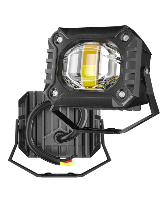 Foreign trade motorcycle dual color LED spotlight with lens, external headlights, takeaway electric vehicle modification, ultra bright 12V-60V