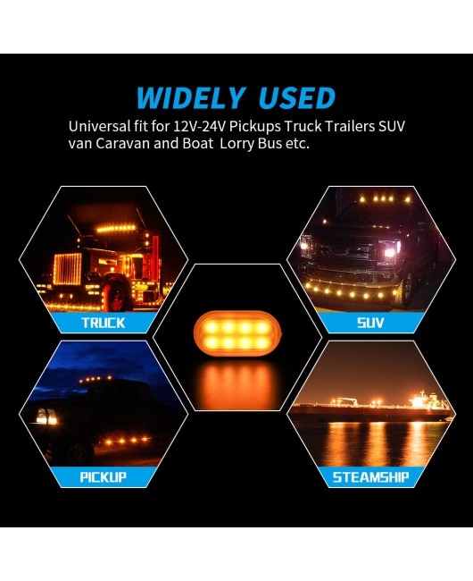 Cross border hot selling car LED flashing 8 lights 24W12-24V truck off-road vehicle emergency flashing strobe signal light