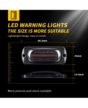 Cross border car truck 12-24V body side warning light 12LED ultra-thin long light smoked black truck side light