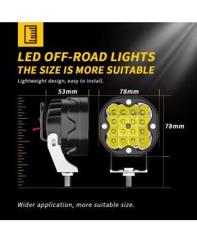 Manufacturer's hot selling 3-inch car LED work light square A-pillar driving light pod light off-road vehicle spotlight