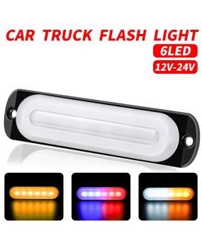 Cross border new truck side lights 12-24V light guide 6LED flashing lights car side lights 6 warning lights