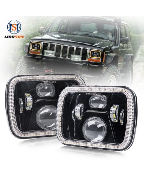 Chengguang 5 × 7 inch LED front headlight 55W square light modification suitable for Jeep Wrangler truck off-road vehicle cross-border