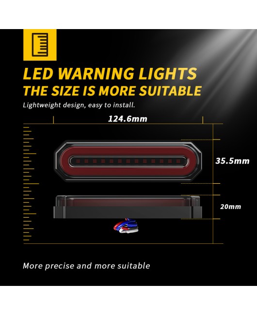 Cross border hot selling 45LED cargo truck trailer combination tail light dual color light guide brake light flow turn signal light 12-24V