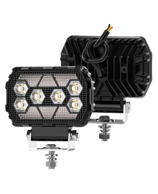 Manufacturer's cross-border new square LED work light modified off-road vehicle spotlight high brightness 30W auxiliary light 12-80V