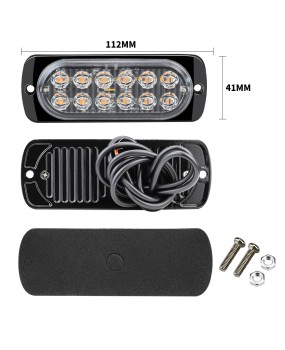 Car lamp factory truck/truck 12-24V body side warning light 12LED flashing light strobe light 36W