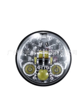 Chengguang Electronics 5.75-inch Harley front headlight LED locomotive modification white yellow single-sided steering headlight thin version