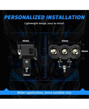 LED motorcycle spotlight owl style dual color electric motorcycle headlight modification 30W LED headlight