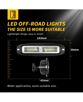 Work light in a straight line, high brightness work light, LED modified off-road light, auxiliary light embedded with 48W 16LED high brightness