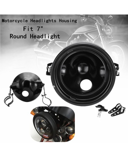 7-inch lamp housing, suitable for Jeep external installation, waterproof strap bracket, Harley modified lamp housing, does not include the lamp