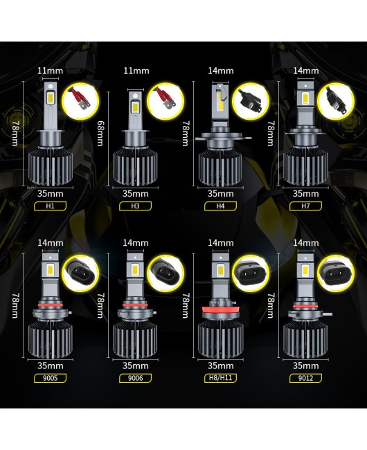 New LED car headlights H7 110W 22000LM front headlights headlight bulb low beam high beam super bright