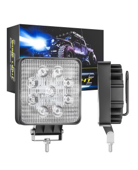 Cross border high brightness car LED work light spotlight 4-inch square 9-light 27W auxiliary light 4x4 modified off-road vehicle