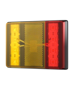 Rear taillights, trucks, trailers, universal rectangular red and yellow rear taillights, side lights, turn signals, brake lights, LED