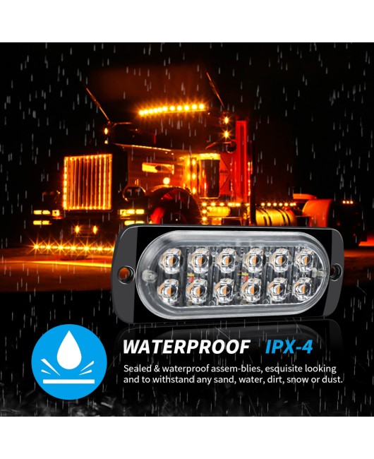 Car lamp factory truck/truck 12-24V body side warning light 12LED flashing light strobe light 36W