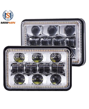 Factory direct sales 4X6 truck headlights 5-inch car front headlights H4 connector high and low beam integrated headlights