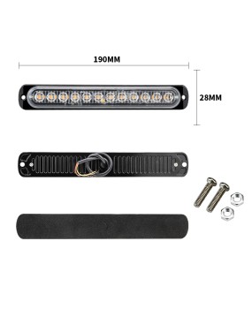 Truck edge light ultra-thin side flashing light 12LED strobe light signal warning light 12V-24V motorcycle