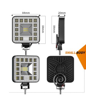 New work light mini square work light 23LED 69W off-road spotlight auxiliary light