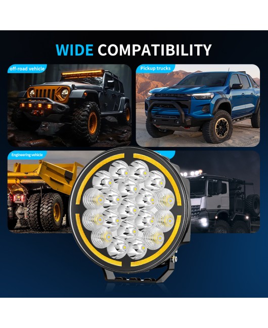 Manufacturer's new product, Ouka spotlight LED car work light, 9-inch circular truck, off-road vehicle driving lighting