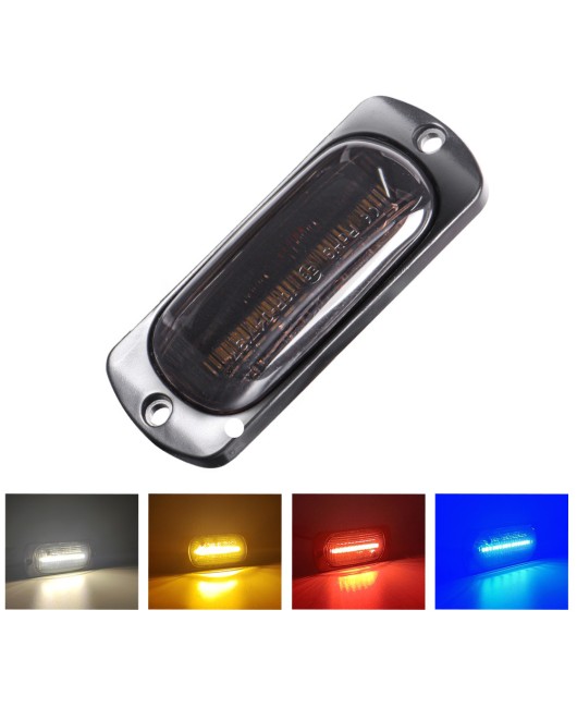 Cross border car truck 12-24V body side warning light 12LED ultra-thin long light smoked black truck side light