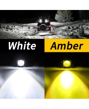 Manufacturer's hot selling motorcycle LED headlights direct white yellow dual color high and low beam small steel cannon paving fog lights electric vehicle