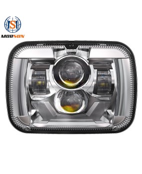 Suitable for Jeep Wrangler front headlight LED light 78W with high and low beam bald head light 5X7 truck modification car headlight