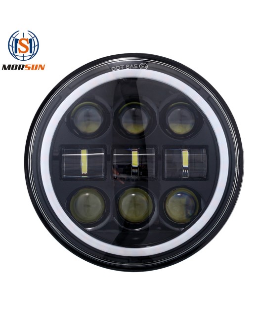 5.75-inch Harley LED headlights locomotive modification front headlights 45W new dual color full aperture headlights