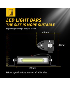 Foreign trade one line COB car LED strip mini single row 9W work light modification daytime running light motorcycle light