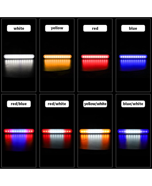 Cross border hot selling 12LED truck flashing light guide model, ultra-thin side light strip warning light for cars, 12-24V