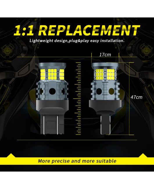 High power LED decoding anti flicker white light yellow light T20 7440 1156 automotive LED turn signal and reverse light