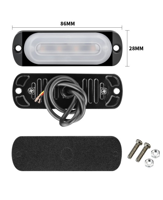 Cross border popular truck edge light 12-24V side 4LED flashing warning signal light pilot strobe light