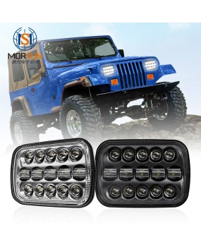 High brightness 5X7 inch headlights suitable for Wrangler square lights, 7-inch Jeep truck modification LED headlights