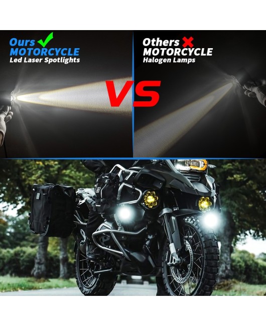 Motorcycle 2-eye spotlight, strong light, super bright, paving high and low beams, external lens, electric vehicle modified with LED headlights