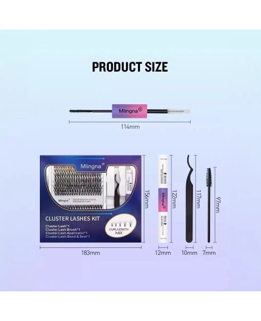 Cross border Fleece Set DIY Segmented False Eyelash Adhesive Tweezer Set Combination Simulation Fleece False Eyelash