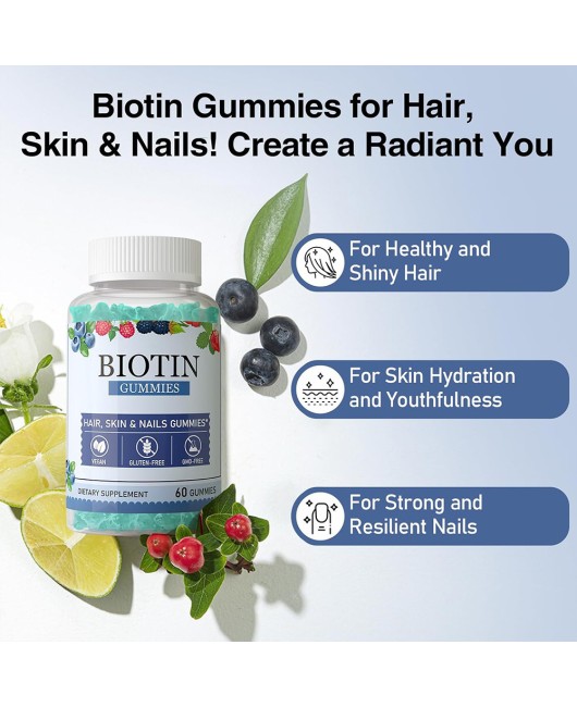 Cross border sales of Biotin Gummies collagen gummies for hair, skin, and nails