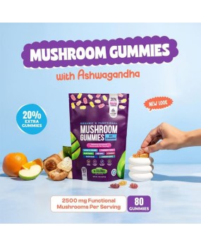 Spot mushroom gummies dietary supplement supports vegetarian nutrition, health, and immunity with 80 MUSHROOMGUMMI capsules