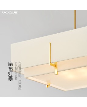 New Chinese style pendant lamp, modern simple and atmospheric living room lamp, household square bedroom lamp, Chinese style lighting fixture