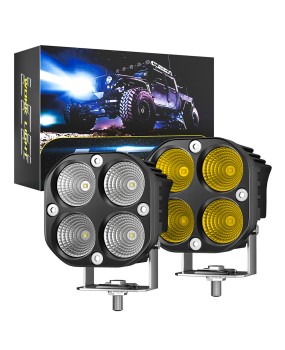 DXZ car motorcycle off-road LED spotlight work light 40W floodlight auxiliary white light yellow light diffuse headlight