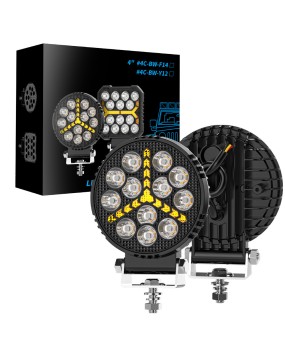 DXZ Black Knight 4-inch 12LED Mercedes Benz work light circular spotlight off-road vehicle headlight maintenance light