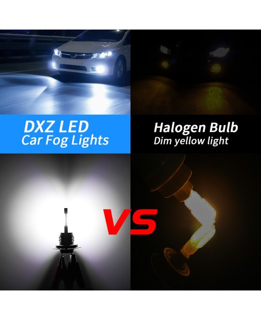 DXZ eBay Hot Selling Car Lights Car LED Headlights H7 3030 8LED Fog Lights LED Bulbs Headlights