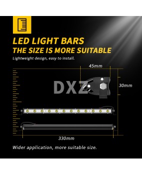 DXZ ultra-thin single row long strip light 13 inch 12LED36W automotive LED work light off-road roof spotlight