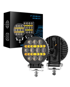 DXZ Black Knight 4-inch DRL round work light auxiliary light off-road vehicle LED headlights maintenance light dual color