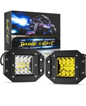 DXZ car LED work light 48W embedded flat mounted LED light pod hybrid light off-road vehicle auxiliary reversing light