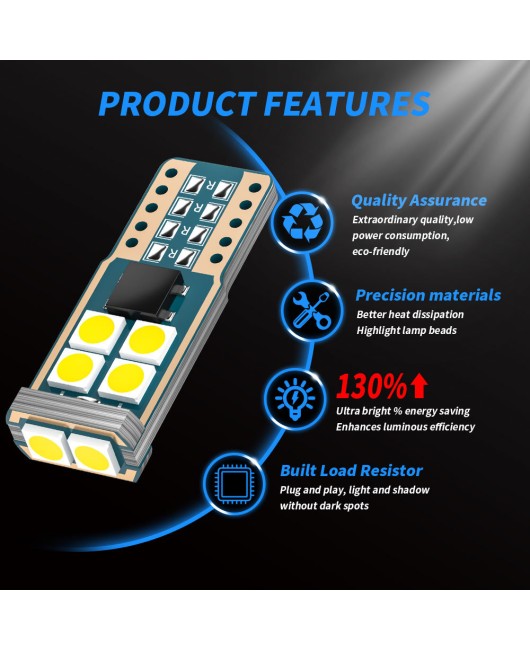 DXZ car LED interior light T10 width indicator light 3030 10SMD width indicator light canbus w5w license plate light