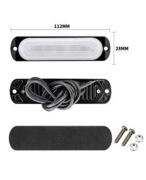 DXZ car side light warning light 12-24V light guide type 6LED truck side light multi-mode ultra-thin flashing light