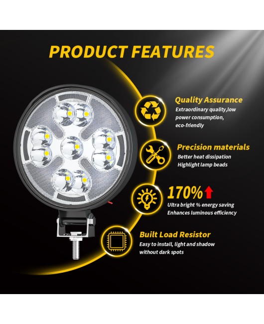 DXZ car LED work light 3-inch circular dual ribbon burst flashing multi-mode auxiliary light maintenance light running light