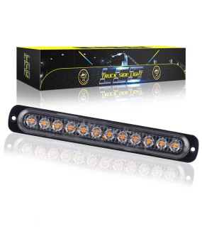 DXZ truck edge light strip ultra-thin side flashing light 12LED strobe light signal warning light 12-24V