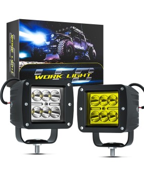 DXZ car LED work light 18W3 inch 6LED small square light spotlight Wrangler A-pillar 4X4 auxiliary fog light