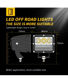 DXZ car LED work light driving light off-road vehicle A-pillar white yellow dual color spotlight 60W fog light modification lamp