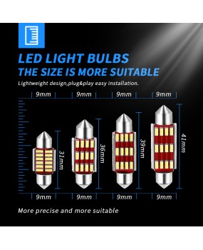 DXZ canbus decoding double pointed 4014 12SMD 31M 36MM 39MM 41MM roof light license plate light