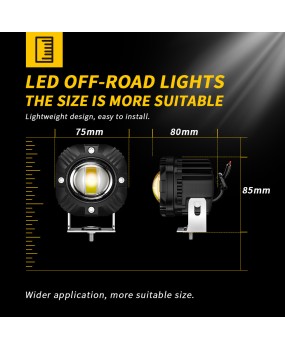 DXZ motorcycle spotlight yellow and white dual color LED laser cannon 30W high brightness with lens for high and low beam paving street lights